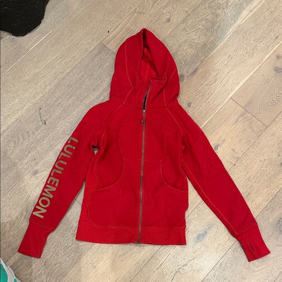 lululemon athletica Sweaters - Lululemon Athletica Red Zip-Up Hoodie